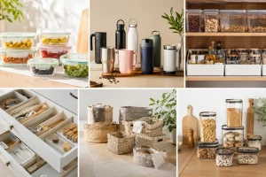 Maxlink wholesale storage containers full kitchen collection, airtight food containers, fridge organizers and rattan-look woven storage baskets for bulk OEM wholesale importers