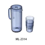 MaxLink CN water filter pitcher with two glasses for clean drinking water.
