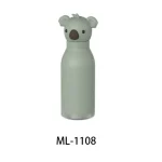 Cute koala-shaped water bottle with a gray body and koala head lid.